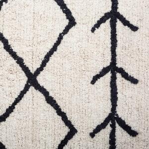 DELFT fekete-fehér pamut szőnyeg mintával 120 x 170 cm