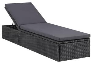 Sötétszürke polyrattan napozóágy