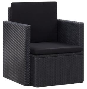 VidaXL fekete polyrattan kerti szék párnákkal