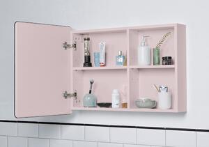 Rózsaszín fali-tükrös fürdőszoba szekrény 80x58 cm Color Bath – Tom Tailor