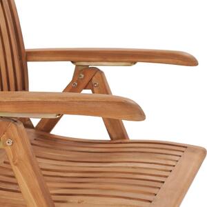 VidaXL 4 db dönthető tömör tíkfa kerti szék párnával