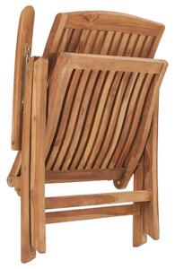 VidaXL 6 db dönthető tömör tíkfa kerti szék párnával