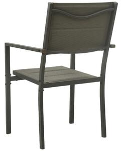 VidaXL 4 db antracitszürke textilén és acél kerti szék