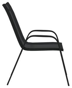 VidaXL 4 db fekete textilén rakásolható kerti szék