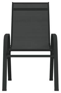 VidaXL 2 db fekete textilén rakásolható kerti szék