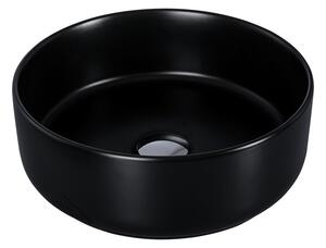 Eros SIMPLE 8 - PULTRA ültethető - Top Counter - porcelán mosdó - MATT FEKETE - 36 x 36 x 13 cm