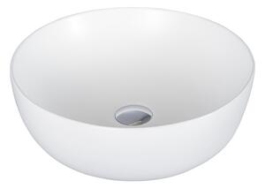 Eros RAISE - PULTRA ültethető - Top Counter - porcelán mosdó - MATT FEHÉR - O - Ø 41 cm