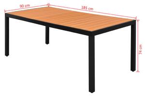 VidaXL barna alumínium és WPC kerti asztal 185 x 90 x 74 cm