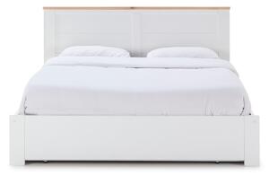 Fehér franciaágy tárolóhellyel, ágyráccsal 160x200 cm Gabi – Marckeric