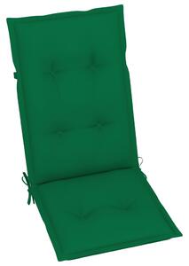 VidaXL tömör tíkfa kerti szék zöld párnákkal