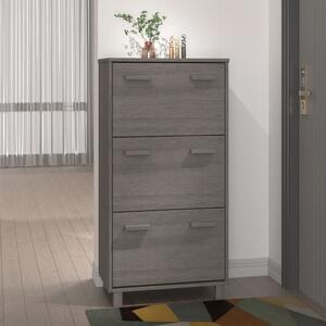 HAMAR világosszürke tömör fenyőfa cipőszekrény 59,5x35x117 cm
