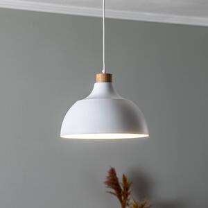 Envostar Kaitt lógó világítás, fehér, Ø 34 cm, faelemekkel, dimmelhető, Fehér / opál, Nappali / Étkező, fém, Skandináv
