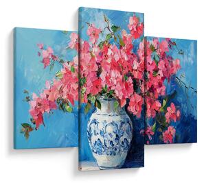 Kép - Váza rózsaszín virágokkal (90x60 cm)