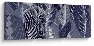 Kép - Kék zebrák (órával) (90x30 cm)
