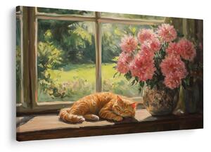 Kép - Macska az ablakban (90x60 cm)