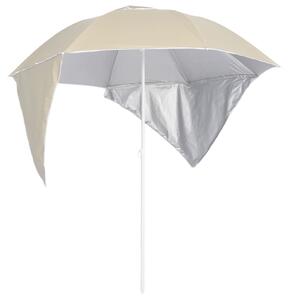 Homokszínű strandnapernyő oldalfalakkal 215 cm