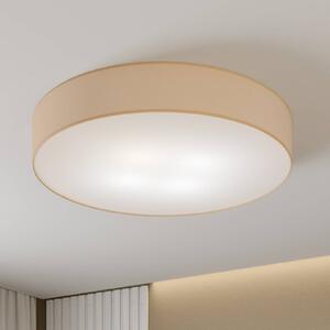 TK Lighting Rondo mennyezeti lámpa, bézs Ø 80 cm, dimmelhető, Krém / borostyánsárga, Hálószoba, Textil / szövet / selyem, Modern
