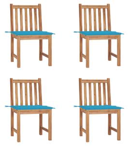 VidaXL 4 db tömör tíkfa kerti szék párnákkal
