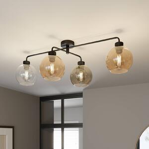 TK Lighting Cubus mennyezeti lámpa, 4 izzós, átlátszó/borostyán/szürke, dimmelhető, Tiszta / átlátszó, Nappali / Étkező, Üveg, Modern