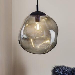 TK Lighting Sol üveg függőlámpa, Ø 35cm, fekete/füstszürke, dimmelhető, Tiszta / átlátszó, Nappali / Étkező, Üveg, Modern