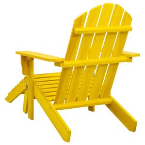 VidaXL sárga tömör fenyőfa kerti Adirondack szék zsámollyal
