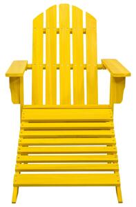 VidaXL sárga tömör fenyőfa kerti Adirondack szék zsámollyal