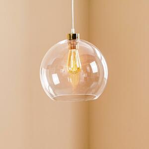 TK Lighting Cubus lógó világítás, átlátszó, üveg, Ø 30 cm, E27, dimmelhető, Tiszta / átlátszó, Nappali / Étkező, Üveg, Modern