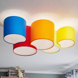 TK Lighting Mona mennyezeti világítás, 5 izzós, többszínű, dimmelhető, Többszínű, Hálószoba, Textil / szövet / selyem, Modern