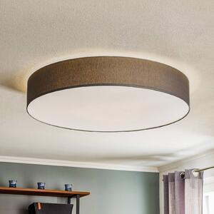 TK Lighting Rondo mennyezeti világítás, szürke Ø 80 cm, dimmelhető, Alu / szürke / cink, Hálószoba, Textil / szövet / selyem, Modern