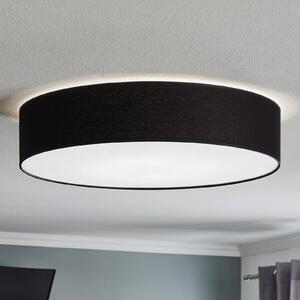TK Lighting Rondo mennyezeti világítás, sötét szürke Ø 60 cm, dimmelhető, Fekete, Hálószoba, Textil / szövet / selyem, Modern