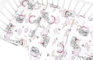 Baby Shop 3 részes ágynemű garnitúra - szivárványos elefánt rózsaszín