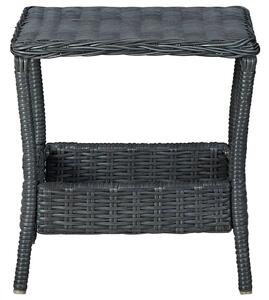 VidaXL sötétszürke polyrattan kerti asztal 45 x 45 x 46,5 cm