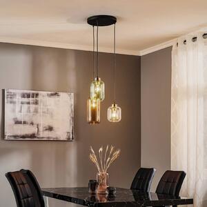 TK Lighting Marco Green lógó világítás, 3 izzós, átlátszó/zöld/barna, dimmelhető, Tiszta / átlátszó, Nappali / Étkező, Üveg, Modern