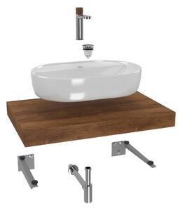 Fürdőszobai szett SAT tányérral a mosdókagyló alatt Dolce 80x8x50 cm tölgy charleston KSETDO3