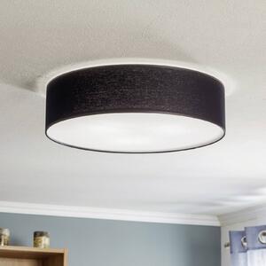 TK Lighting Rondo mennyezeti lámpa, fekete, Ø 50 cm, dimmelhető, Fekete, Hálószoba, Textil / szövet / selyem, Modern