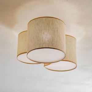 TK Lighting Mona Nature mennyezeti világítás, 3 izzós, természetes vászon, dimmelhető, Nappali / Étkező, Textil / szövet / selyem, Modern