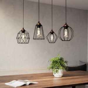 TK Lighting Galaxy lógó világítás négy ketrecbúra, dimmelhető, Fekete, Nappali / Étkező, fém, Modern