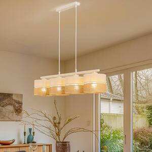TK Lighting Linobianco lógó világítás, lineáris, 4 izzós, dimmelhető, Fehér / opál, Nappali / Étkező, Textil / szövet / selyem, Modern