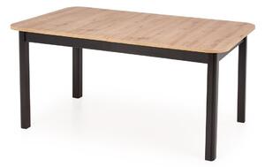 Asztal Houston 1367, Fekete, Artisan tölgy, 78x90x160cm, Hosszabbíthatóság, Laminált forgácslap, Közepes sűrűségű farostlemez