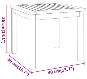 VidaXL tömör akácfa dohányzóasztal 40 x 40 x 36 cm
