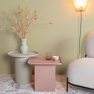 White Label Rózsaszín matt fém oldalasztal WLL SVERRE 44 x 44 cm