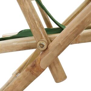 VidaXL zöld bambusz és szövet dönthető pihenőszék