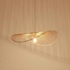 Lindby Valdorin lógó világítás, bézs, papír, hossza 75 cm, dimmelhető, Krém / borostyánsárga, Nappali / Étkező, Papír / lunolit / lunopal, Modern