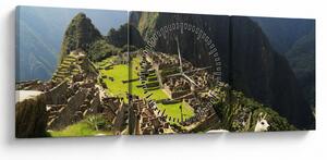 Kép - Lámák Machu Picchuban (órával) (90x30 cm)