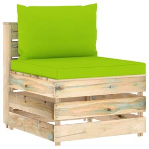 VidaXL zöld impregnált fa elemes középső kanapé párnákkal