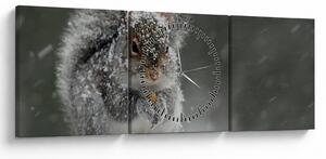 Kép - Mókus télen (órával) (90x30 cm)