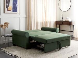 Zöld kárpitozott kanapéágy SILDA