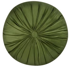 Zöld bársony díszpárna ⌀ 38 cm BODAI