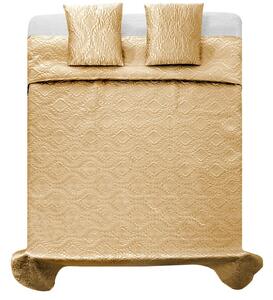 Luxus mintás szatén ágytakaró franciaágyra bézs 220 x 240 cm