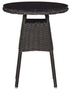 VidaXL 2 db fekete polyrattan kerti szék teázóasztallal